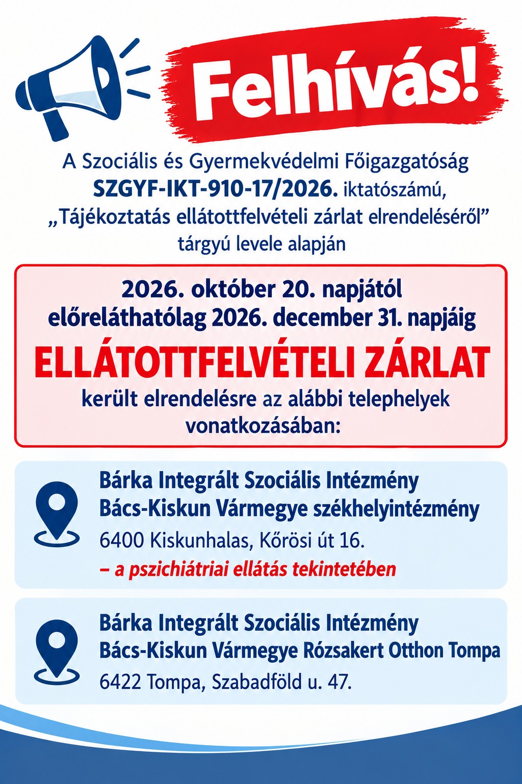 Barka ISZI BKV Ellatottfelveteli zarlat